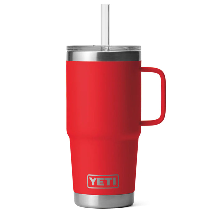 Termo Yeti 25 oz Rambler Mug con Straw Lid - Rescue Red