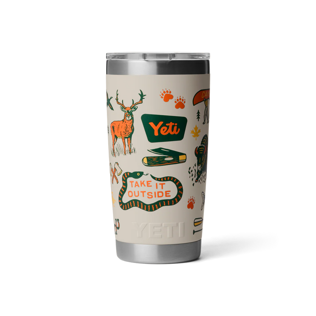 Termo Yeti 20 oz Tumbler con Tapa Magslider - Taupe Summer Camp