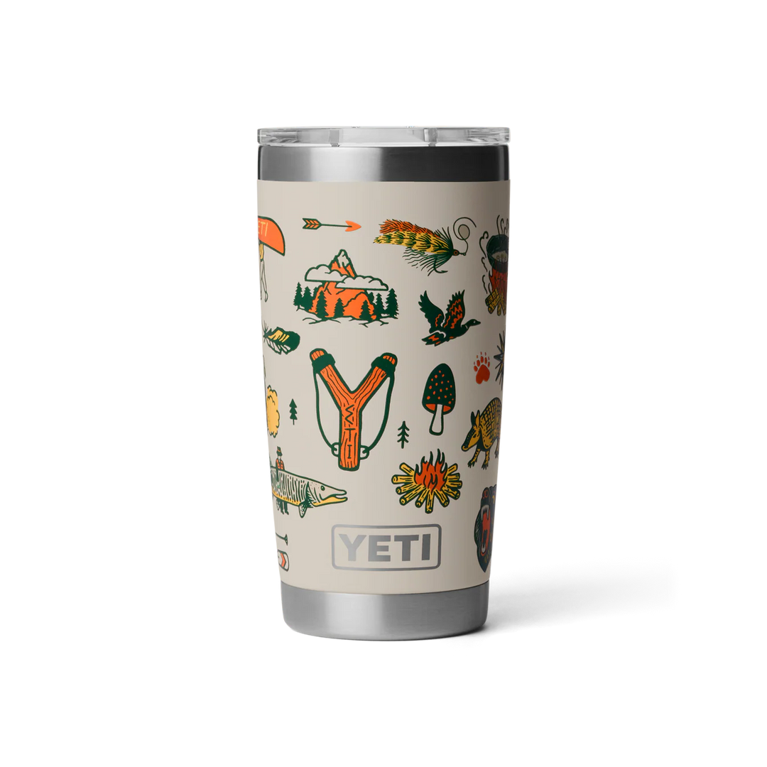 Termo Yeti 20 oz Tumbler con Tapa Magslider - Taupe Summer Camp