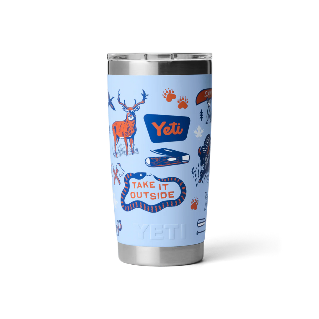 Termo Yeti 20 oz Tumbler con Tapa Magslider - Big Sky Blue Summer Camp