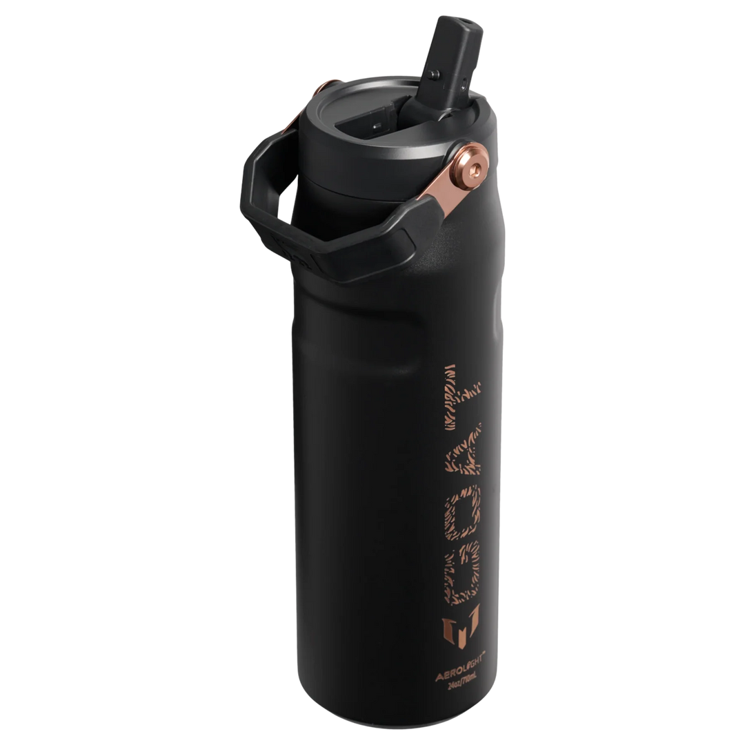 Messi x Stanley 1913 IceFlow™ Flip Straw 2.0 Bottle GOAT Black | 709ML
