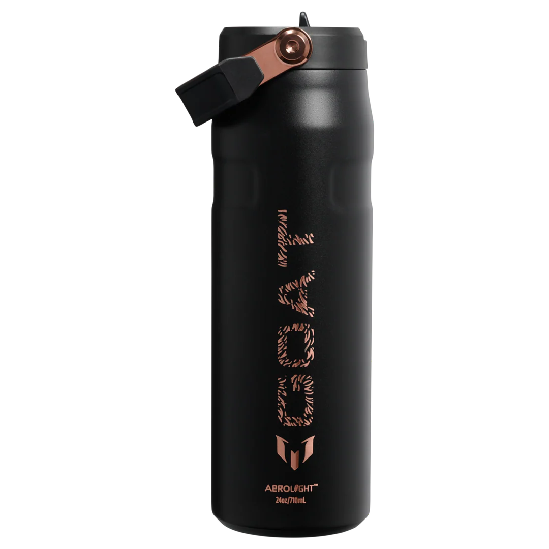 Messi x Stanley 1913 IceFlow™ Flip Straw 2.0 Bottle GOAT Black | 709ML