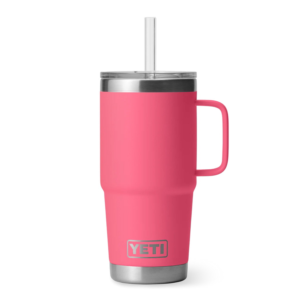 Termo Yeti 25 oz Rambler Mug con Straw Lid - Tropical Pink