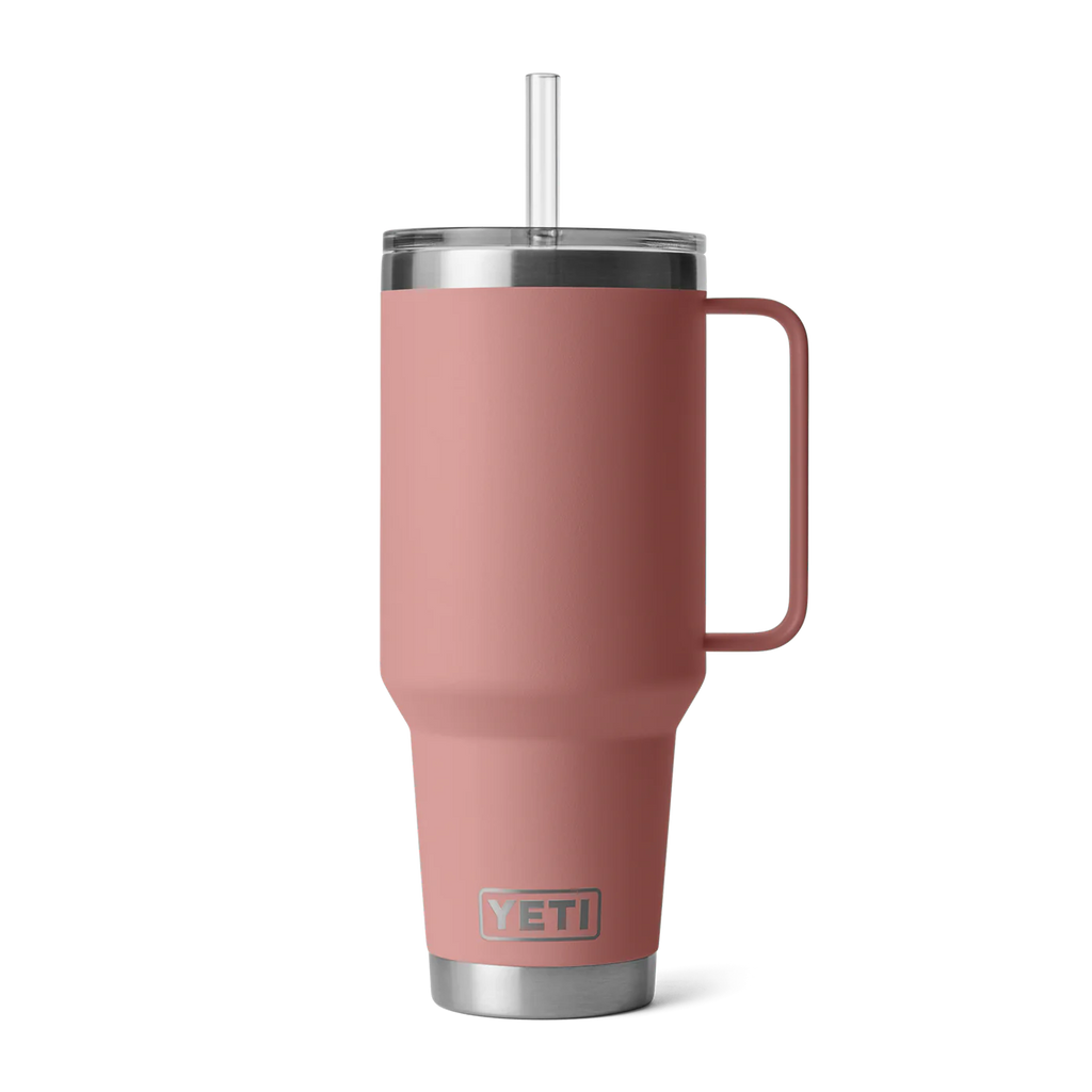 Termo Yeti 42 oz Rambler Mug con Straw Lid - Sandstone Pink