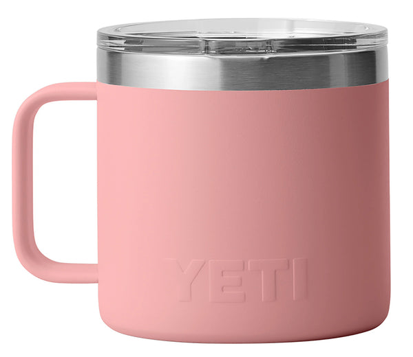 Taza Yeti 14 oz Rambler Mug con Magslider - Sandstone Pink