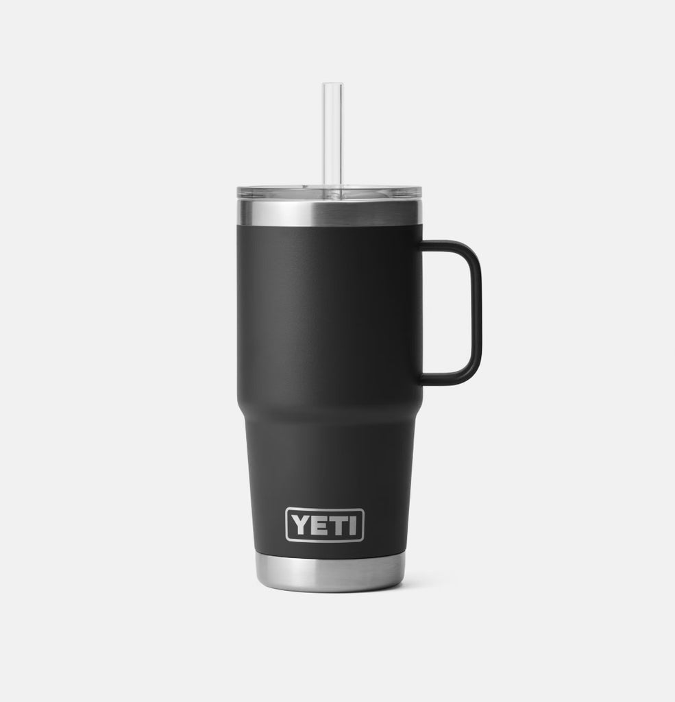 Termo Yeti 25 oz Rambler Mug con Straw Lid - Black