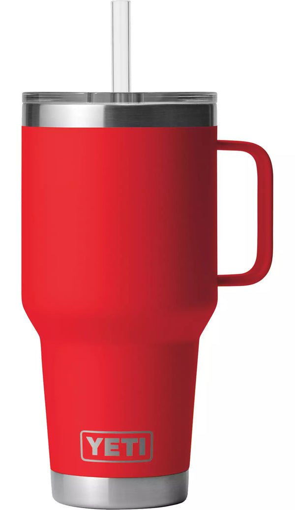 Termo Yeti 35 oz Rambler Mug con Straw Lid - Rescue Red